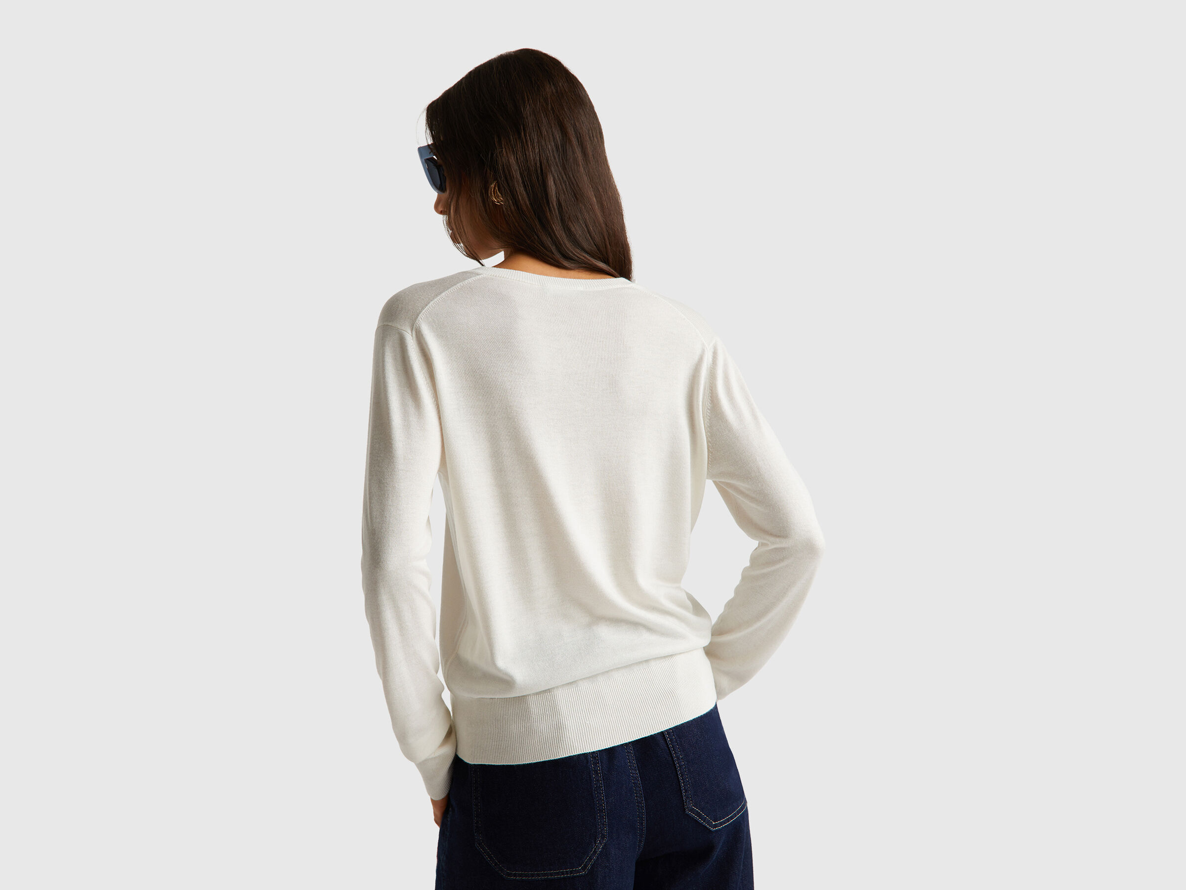 V NECK SWEATER L/S Mujer image number 2
